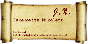 Jakabovits Nikolett névjegykártya